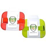 2 Pack - High Visibility Bright Neon Armband ID Card Badge Holders - Secure Top Loading with Adjustable Elastic Band - HI VIS Arm Bands for Work or Ski Passes by Specialist ID (Assorted Colors)
