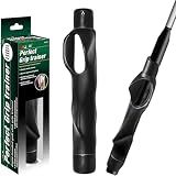 Golf Grip Trainer – Correct Hand Placement Training Aid to Improve Swing Consistency & Muscle Memory, Easy-On Golf Practice Tool (Black)