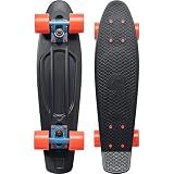 Retrospec Quip Mini Cruiser Adult Skateboard - 22.5in Compact Board with ABEC-7 Bearings & PU Wheels - Waffle Grip Deck for Smooth Riding - Portable 5lb Design