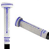 Buttendz Sentry Goalie Hockey Stick Replacement Grip - Precision Control for Goalies with Oversized Knob, Enhanced Tiling Texture, and Premium Hockey Grip (White, Blue Drip)