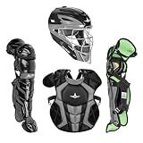 All-Star S7 Ages 12-16 - Baseball Catching Equipment Kit (Includes Helmet, Chest Protector, Leg Guards), Meets NOCSAE Black