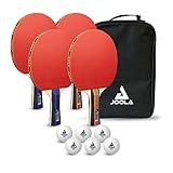 JOOLA Advanced Premium Ping Pong Paddles Set of 4 - Professional Table Tennis Paddles, 6 Advanced Training 3 Star Ping Pong Balls, and Carrying Case - Tournament Level - Indoor and Outdoor Compatible
