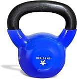 Yes4All Kettlebell, 5-100 LB Vinyl Coated Cast Iron Strength Training Kettlebells for Home Gym Exercises, Fitness, Full Body Workout Equipment, Push Ups, and Grip Strength