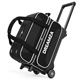 DREAMZA 2 Ball Roller Bowling Bag with Wheels & Separate Shoes Pocket