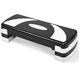 BalanceFrom Aerobic Step Platform Trainer with Adjustable 3-Level Risers, 400 Pound Weight Capacity – Non-Slip Exercise Stepper for Cardio, Strength, and Fitness Workouts at Home or Gym