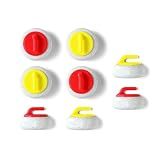 YioQio 3D Printed Curling Stone Fridge Magnets 8 Pack Gift for Curling Fans