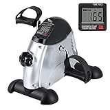 Mini Exercise Bike, himaly Under Desk Bike Pedal Exerciser Portable Foot Cycle Arm & Leg Peddler Machine with LCD Screen Displays