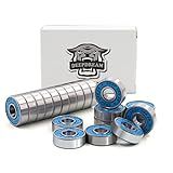 Premium 20Pcs 608rs Bearings Skateboard Bearings Chrome Steel Bearing Longboard Bearings (8x22x7mm) Double Rubber Sealed Deep Groove Bearing
