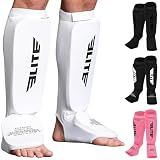 MMA Shin Pads for Muay Thai and Kickboxing, Protective Shin Guards with Instep Guard for Sparring and Training, for Adults, Kids, and Youth
