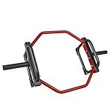 CAP Barbell Olympic Trap Bar, Hex Bar, Shrug Bar, Deadlift Bar, Red , 50"