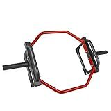 CAP Barbell Olympic Trap Bar, Hex Bar, Shrug Bar, Deadlift Bar, Red , 50"