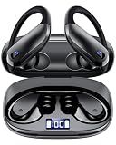 Wireless Earbuds Bluetooth 5.3 Sport Headphones with Earhooks,IPX7 Waterproof Earphones,48H Playtime Earbuds,Lightweight 7.8g,Noise Cancelling Mic Bluetooth Headphones for Running & Workout-Black