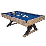 American Legend Kirkwood 84” Billiard Table with Rustic Blond Finish, K-Shaped Legs and Royal Blue Cloth