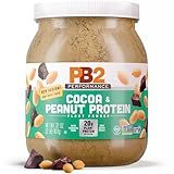PB2 Performance Peanut Plant Based Vegan Protein Powder | 20g Complete Protein, No Added Sugar, Prebiotic Fiber | Dairy Free, Certified Vegan, Non-GMO, and Gluten Free [Peanut with Dutch Cocoa, 2lb]