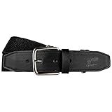 CHAMPRO Standard Baseball Belt with Leather Tab, Black, Unisex-Adult