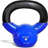 Yes4All 5 lb Kettlebell Weight Vinyl Coated Cast Iron for Dumbbell Weights Exercises, Gym, Fitness, Full Body Workout Equipment Push up, Grip and Strength Training, Blue