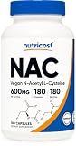 Nutricost N-Acetyl L-Cysteine (NAC) 600mg, 180 Capsules