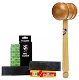 SG Cricket Bat Care - Wooden Mallet Combo (SG Toe Guard Pack + Wooden Mallet)