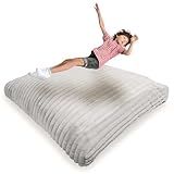 Matini Home Crash Pad - Sensory Pad with Cover Foam Blocks for Kids and Adults, Ideal Gymnastics Equipment to Jump, Play or Relax - Light Gray 60" X 60"