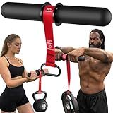 FitBeast Forearm Strengthener & Forearm Exerciser, Wrist Roller with Thicker Handle, Forearm Strength Trainer with Adjustable Strap - Ideal for Grip Strength, Muscle Building, Rehabilitation (Red)