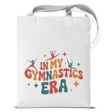 KSFFWQIN Gymnastics Tote Bag for Women Girls Gymnast in My Gymnastics Era Reusable Grocery Shoulder Bag for Shopping Gym Work Beach Gymnast Totes Gifts