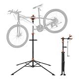 VEVOR Bike Repair Stand, 4-Leg Steel Bicycle Repair Stand, 42.5"-74.8" Adjustable Height Bike Maintenance Work Stand with Magnetic Tool Tray, Foldable Bike Service Stand for Home, Shop (Max 80 Pounds)