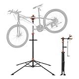 VEVOR Bike Repair Stand, 4-Leg Steel Bicycle Repair Stand, 42.5"-74.8" Adjustable Height Bike Maintenance Work Stand with Magnetic Tool Tray, Foldable Bike Service Stand for Home, Shop (Max 80 Pounds)