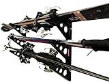 StoreYourBoard Ski Rack – Heavy-Duty Horizontal Ski Wall Mount & Snowboard Wall Mount for Garage Wall Shelving - Snowboards & Gear, Multi-Sport Skateboard Organizer - Skiing Accessories - Holds 3 Pair