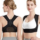 JMPOSE Posture Corrector for Back Support: Adjustable Shoulder Posture Brace for Men and Women (Black, Small/M)