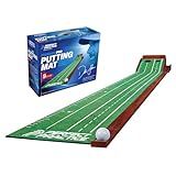 Perfect Practice Standard 9'6" Putting Mat with Automatic Ball Return – 2-Hole Indoor Putting Green for Home & Office – Golf Training Aid with Alignment Guides