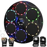 SHUBOLE Music Boxing Machine with Boxing Gloves - Wall Mounted Punching Machine for Adults & Kids, 9-Speed Punch Game, Wall Boxing Punching Pad, Upgrade Gifts for Boys Age 6+ (Lightning)