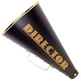 Windy City Novelties Director’s Megaphone Prop – 13” Black & Gold Movie Night Party Decor, Hollywood Theme, Photo Booth Prop, Cosplay & Theater Accessory