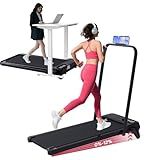 Foldable Walking Pad Treadmill with Adjustable Incline and Handle Bar, 3.5HP Portable Folding Treadmills for Home Small, 4 in 1 Under The Desk Electric Treadmill with Handles, 0.6-7.6MPH, 350LBS1