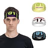 deaokluy Custom Sweatband with Team Name, Personalized Sports Moisture Wicking Stretch Headband Add Your Name and Number for Basketball Football Badminton Baseball Tennis etc