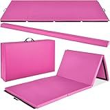 Best Choice Products 10ftx4ftx2in Folding Gym Mat 4-Panel for Exercise & Gymnastics w/Carrying Handles & Folding Balance Beam - Pink