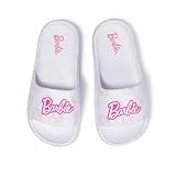 Barbie Kids Pink & White Pool Slides Sandals, Size Big Kid 2/3