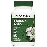 Floraviva Rhodiola Rosea Capsules 500mg - Natural Adaptogen Supplement for Stress Support, Mental Focus & Energy - Non-GMO