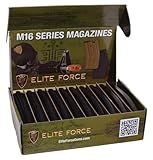 Elite Force M4 and M16 6mm BB Airsoft Gun Magazine, Black (140 Rounds), Pack of 10