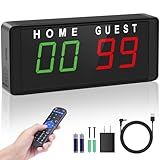 Portable Electronic Scoreboard LED Digital Score Keeper with Remote, Basketball Scoreboard with Countdown/Up Timer & Clock for Corn Hole/ping Pong/Volleyball/Table Tennis, Indoor & Outdoor Games