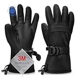 Odtmger Ski Gloves,Snow Gloves Waterproof Winter Warm Cold Weather Touchscreen Gloves for Parent& Child Kids Skiing,Snowboarding