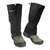 Frelaxy Leg Gaiters Ultra HIGH-Performance Hunting Gaiters, 100% Waterproof Hiking Gaiters with Upgraded Rubber Foot Strap, Adjustable Snow Boot Gaiters (Jet Black,L)