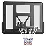 Soozier Wall Mounted Basketball Hoop, Reinforced Shatter Resistant 43" Backboard Basketball Goal Combo Kit with All Weather Net for Outdoor or Indoor Use