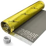 Premium Floor Underlayment with Moisture Barrier – 200 sq ft Roll, 3mm Thick – Quiets Foot Traffic Noise, Under Floor Insulation for Hardwood, Laminate, and Vinyl Plank Flooring, Gold
