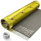 Premium Floor Underlayment with Moisture Barrier – 200 sq ft Roll, 3mm Thick – Quiets Foot Traffic Noise, Under Floor Insulation for Hardwood, Laminate, and Vinyl Plank Flooring, Gold