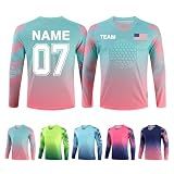 Custom Goalie Jersey Soccer for Adult/Kids Goalkeeper Jersey Personalized Long Sleeve Soccer Jersey with Name Team Logo