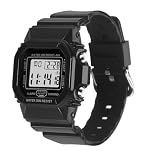 IBSO Women Digital Watch Sport Resistant Outdoor Waterproof Electronic Watch with Alarm, Stopwatch, Luminous Night Light Men Military (662 Black)