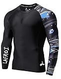 LAFROI Men's Long Sleeve UPF 50+ Baselayer Skins Performance Fit Compression Rash Guard-CLYYB Asym Gaze Size MD