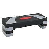 ZENY 31’’ Aerobic Step Platform, Adjustable Workout Step Platform for Exercise at Home, Stand Up Steppers Fitness Equipment for Home Gym with 4 Step Risers (black-grey)