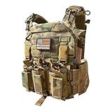 Redemption Crusader 2.0 Laser Cut Molle Quick Release Buckles Hunting Airsoft Vest with Side Cummerbund Pouches and (Multicam Cordura)