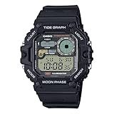 Casio WS-1700H Series | Illuminator Tide Graph Moon Phase | Men’s Digital Watch | Black | 100M WR | Resin Band | Dual Time | Countdown Timer | Multi Alarms | Auto Calendar | LED Backlight | 10 Yr Batt